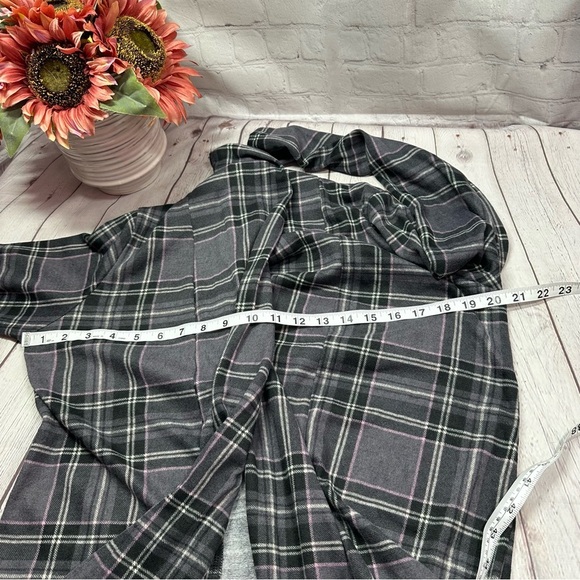 NWT Boutique Purple plaid knit open front cardigan Ivy League dark academia - Picture 7 of 7